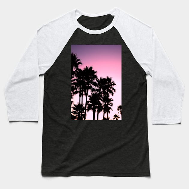 Pink Palm Trees Baseball T-Shirt by NewburyBoutique